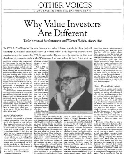 Why Value Investors Are Different